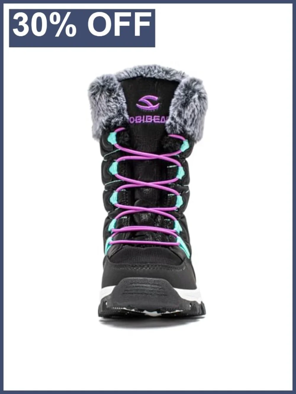 Kids Waterproof Snow Boots Faux Fur Lined Winter Pull-On